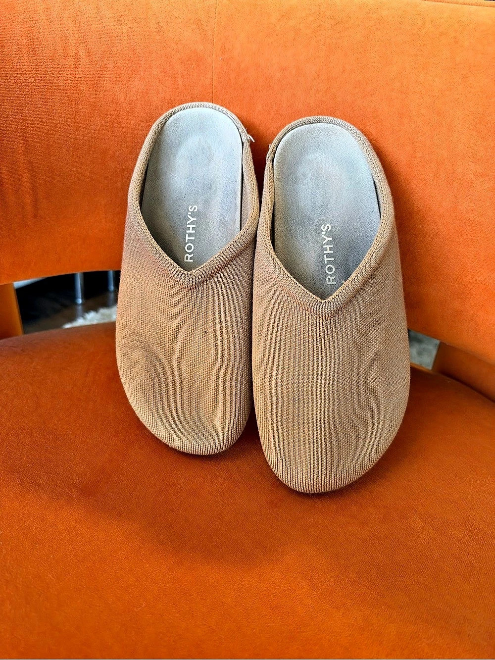 Rothy's The Casual Clog Knit Slip-On Slippers in Brown